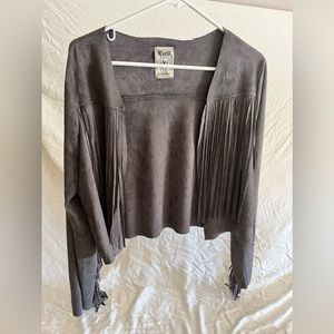 Vocal Women’s Fringe Suede Jacket